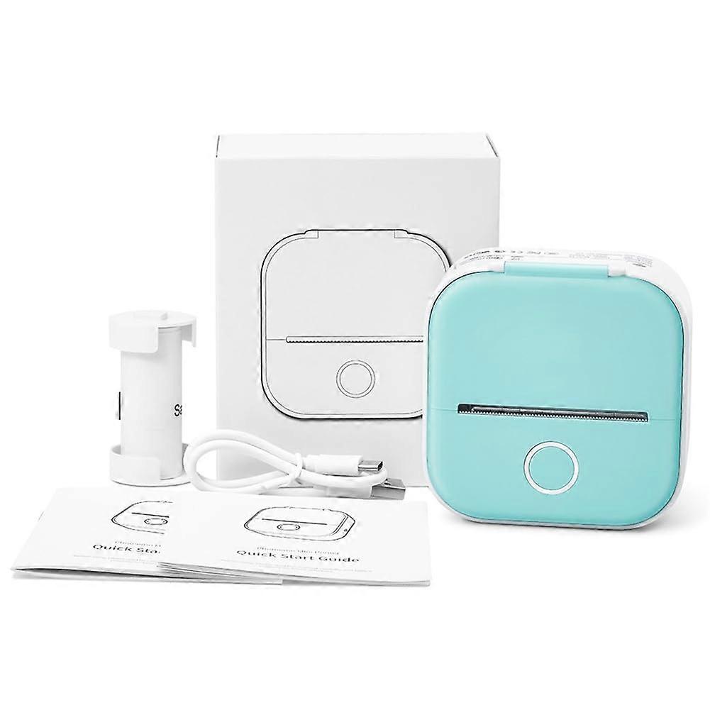 Mini Bluetooth Thermal Printer Ink Pocket Size for Photos Notes Scrapbook, GreenWhite