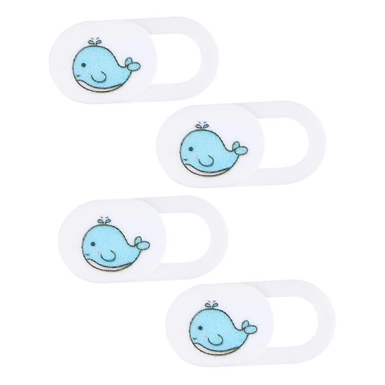 Whale Pattern Adjustable Webcam Privacy Cover 4PCS Ultra Thin Lens Protector for Laptop and Phone