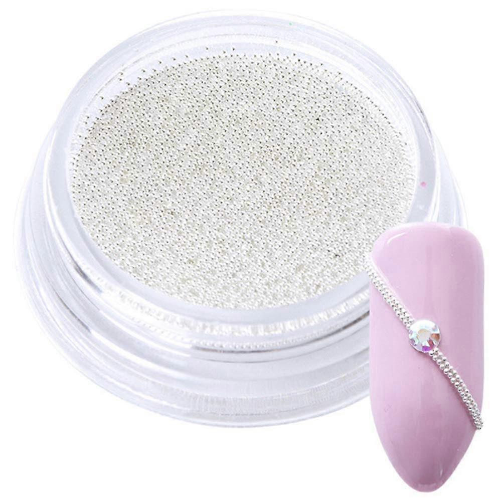 Nail Art Beads 0.4mm Silver Micro Beads for Precise Metallic Detail with Storage Box