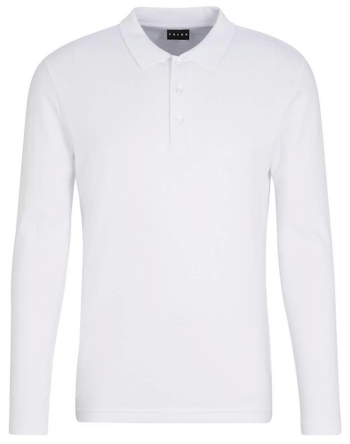 Falke Pima Interlock Long Sleeve Polo Shirt - White