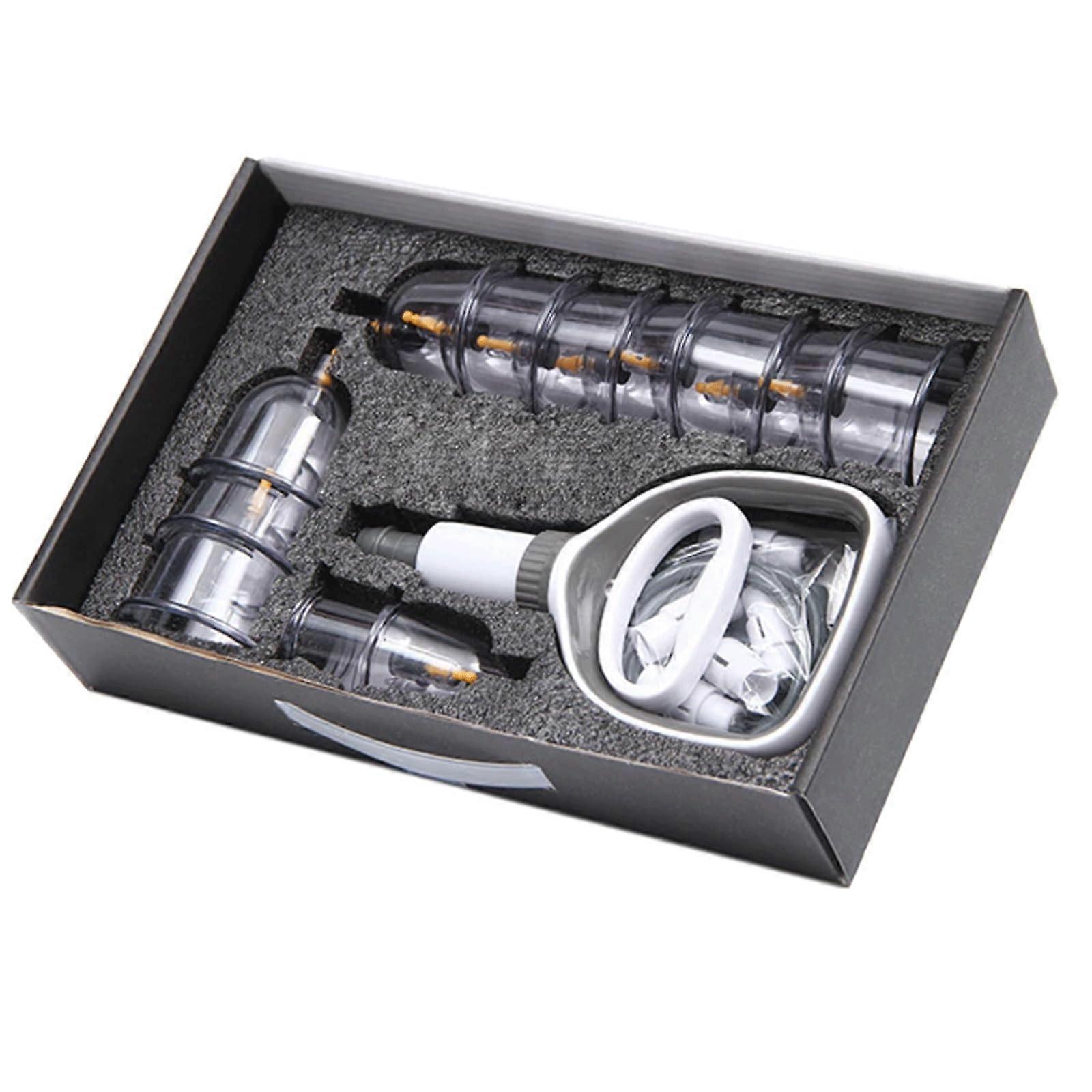 Cupping Therapy Set with Pump, Adjustable Vacuum Suction, 24pcs Reusable Plastic Cups for Massage