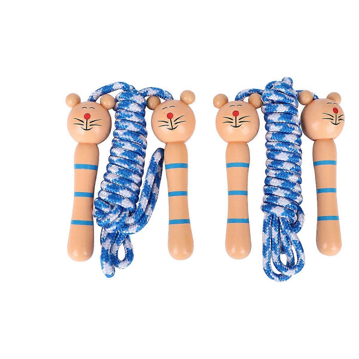 Skipping Rope Wooden Handle Skipping Rope for Exercising 2Pcs
