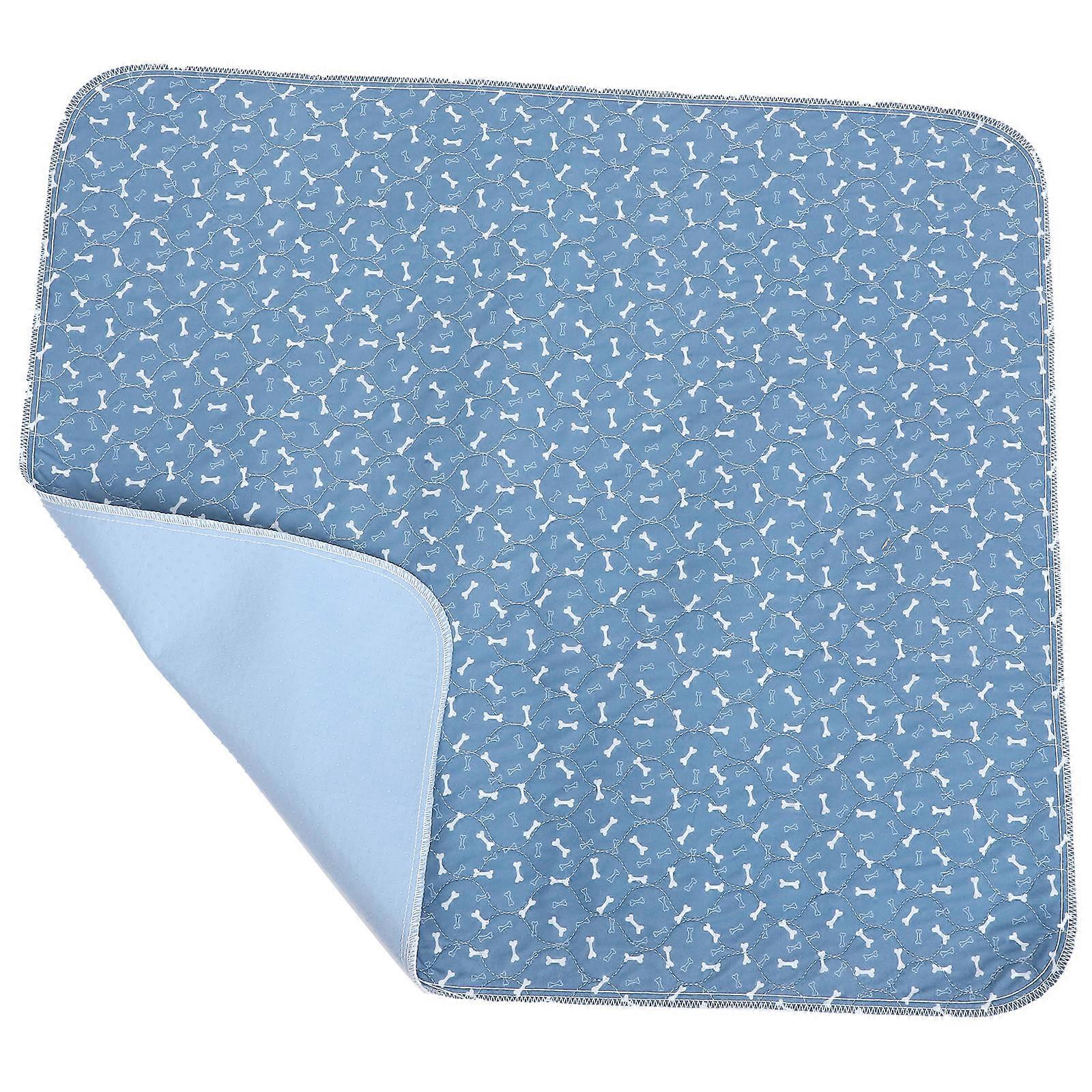 Water Absorbent Pet Pee Pad for Training with Bone Print Blue