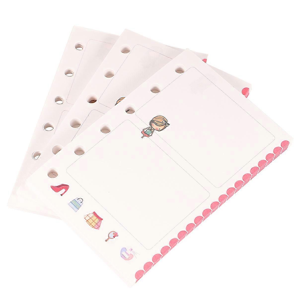 A7 Loose-Leaf Paper Replacement Core Papers for Writing 3Pcs Assorted Color