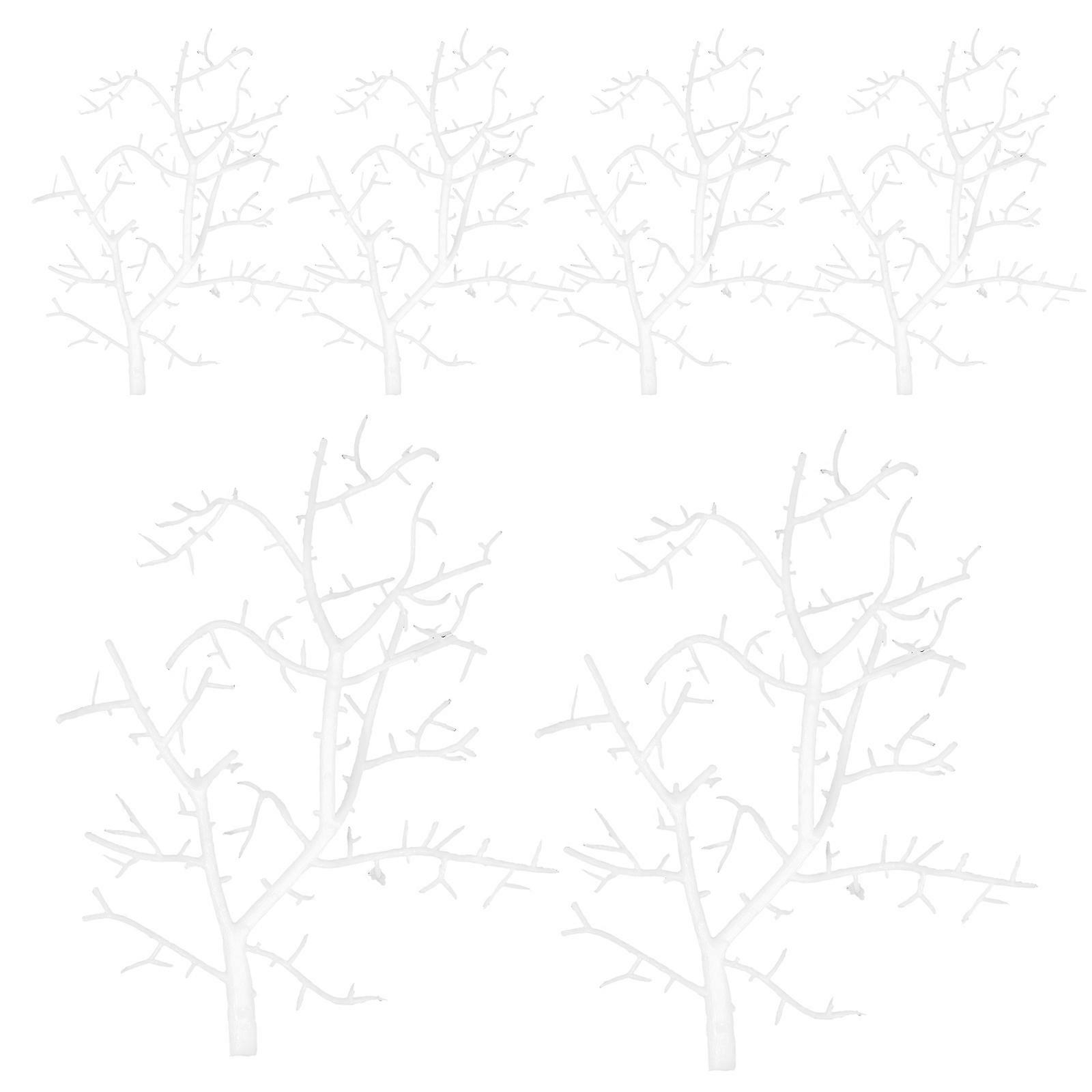 Artificial Antler Branches for Decorating 6Pcs White Plastic DIY Tree Twigs