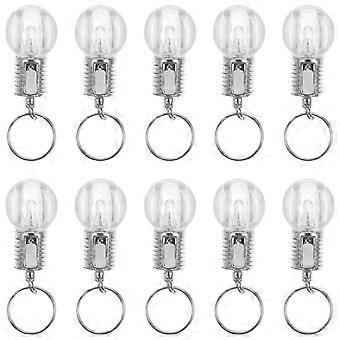 Schlüsselanhänger mit LED-Lampe, einzigartiges Design, 10 Stück, Silber
