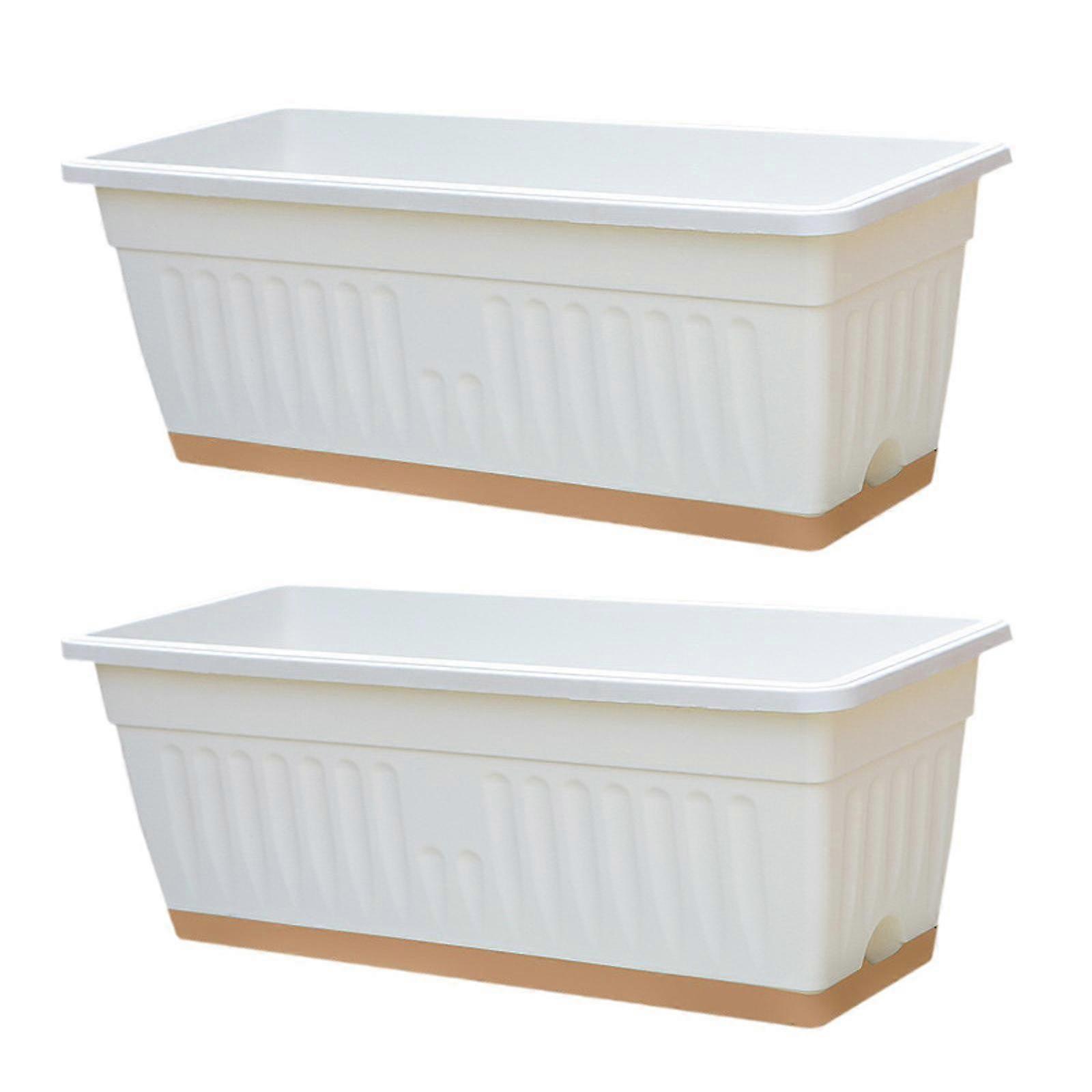 Balcony Planters with Drainage Hole Rectangular Decorative Practical Vegetable