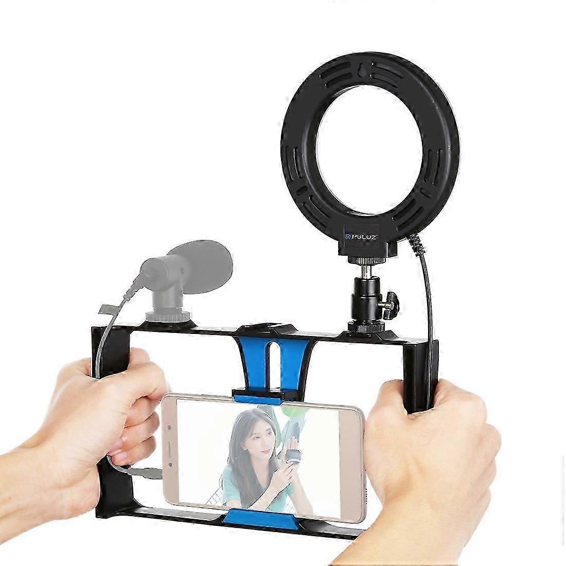 2-in-1 Vlogging Ring Light & Smartphone Video Rig
