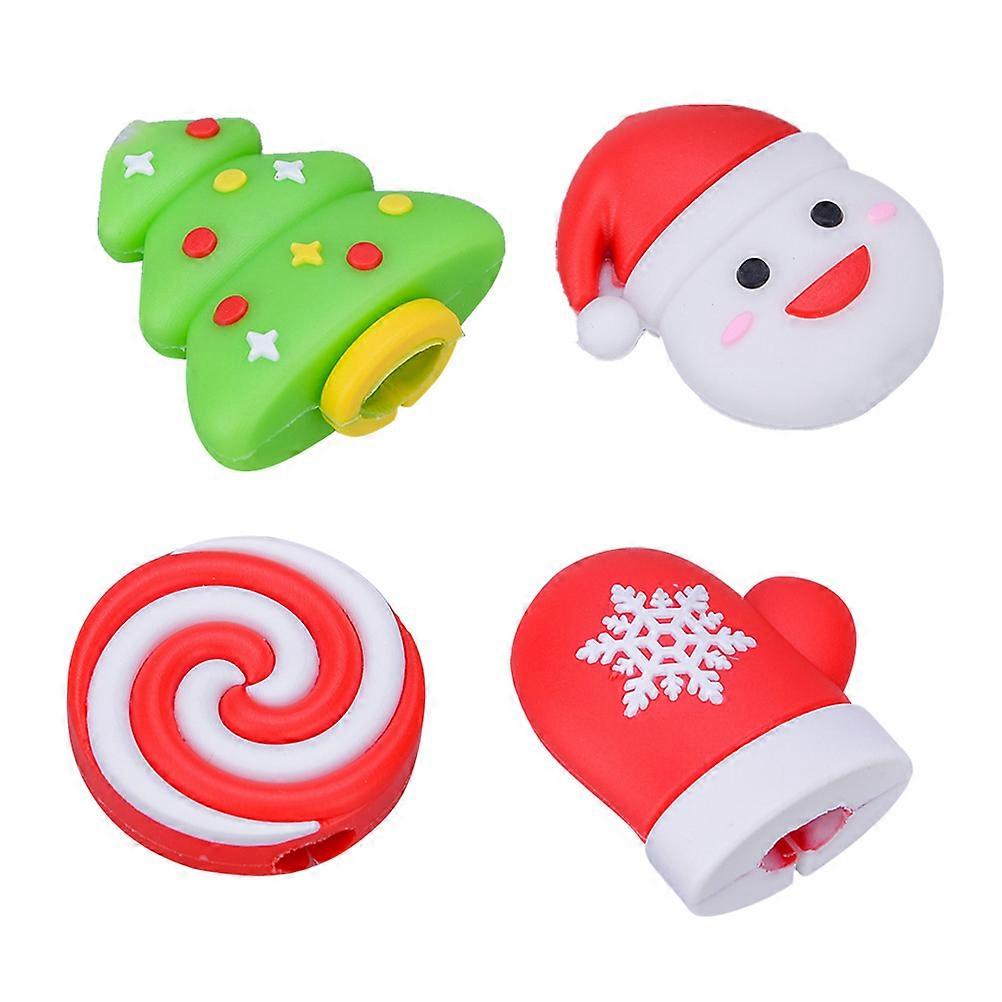 Cable Winder Protective Case for Cable 4Pcs Christmas Pattern Cover