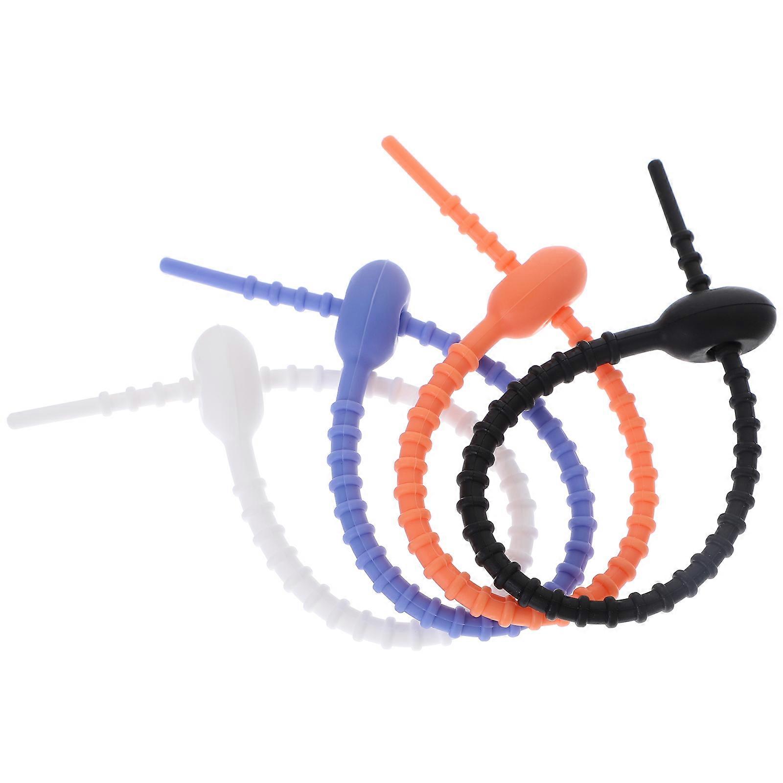 Silicone Self-Locking Cable Zip Ties for Cord Organization 24Pcs Set