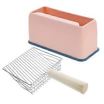 Sturdy Metal Cat Litter Scooper for Cleaning 3Pcs Pink Scoop Set