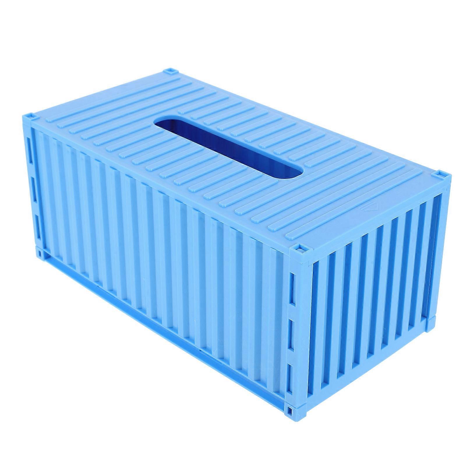 Sky-Blue Paper Tissue Box Container Tissue Box for Home Use Rectangular