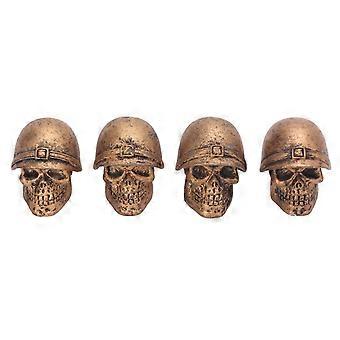 4 pezzi Tappi valvola pneumatici stile teschio Antiossidazione Universale per auto Camion Biciclette Motociclette Biciclette Bronzo