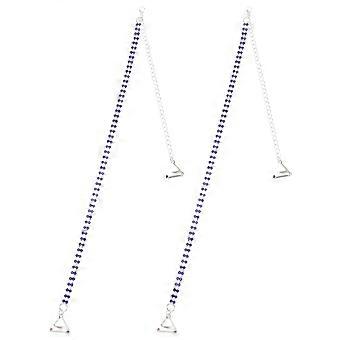 Sexy Bra Straps Rhinestone Adjustable Bra Shoulder Strap 1Pair Blue Alloy