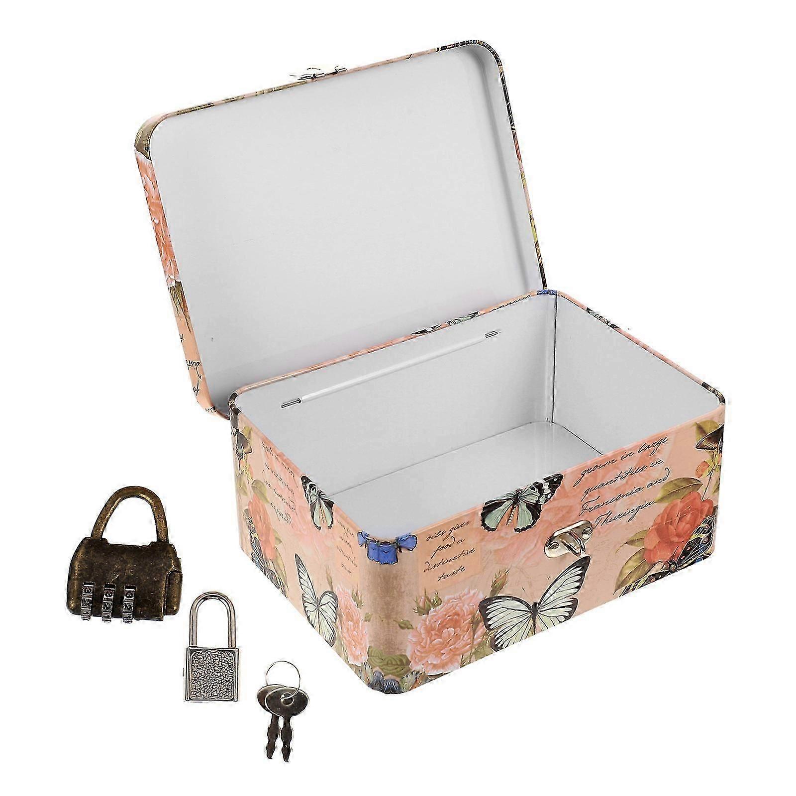 Iron Storage Box with Coded Lock for Organizing Small Items, Travel Container for Candies, Jewelry, Keys