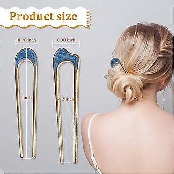 5 Peças de Metal em Forma de U Hairpin Acessórios de Cabelo Vintage Simples Hairpin French Hair Pin Stick para Cabelos Compridos Elegantes Pinos de Cabelo Acessório de Estilo de Cabelo