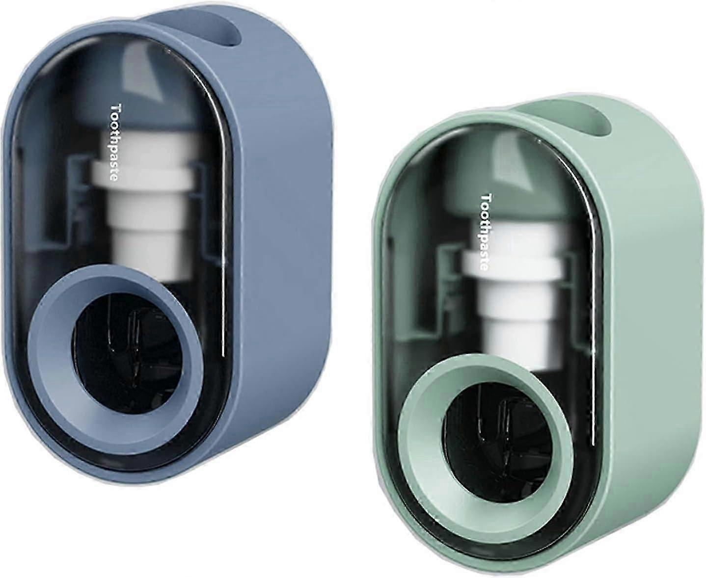 2-Pack Automatic Toothpaste Dispenser, Wall-Mounted Hands-Free Press, Adhesive No-Drill for Bathroom