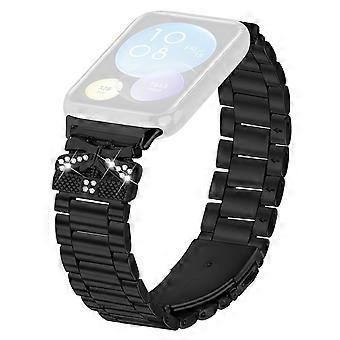 Replacement Strap for Xiaomi Smart Band 8 Pro Butterfly Rhinestones Decor Metal Watch Band
