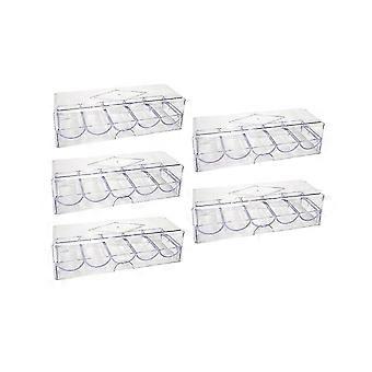Clear Acrylic Poker Chip Rack With Cover/casino Chip Tray With Lid, Holds 100 Chips Each