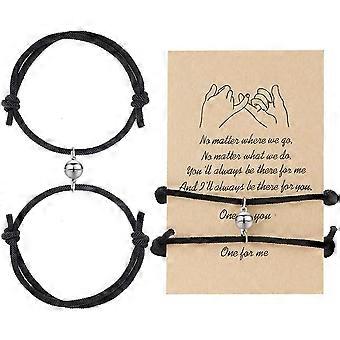Bracciali di relazione, Bracciali di corrispondenza magnetici per le coppie Charm Bracciale di amicizia per l'amante Donne Uomini Ragazze adolescenti Lui e la sua promessa Best Frien