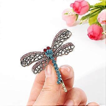 Haarspange mit Schmetterlingsmotiv, Diadem-Haarspange mit Strasssteinen, Haarspangen mit Libellenmotiv