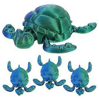 Statuette di tartarughe marine stampate in 3D per la decorazione di casa e ufficio, 10,00 x 9,50 x 3,00 cm, colore verde, antistress, confezione da 16 pezzi.