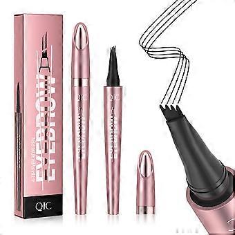 Microblading Eyebrow Pencil, Waterproof Long Lasting 4 Fork Tip for Natural 3D Finish
