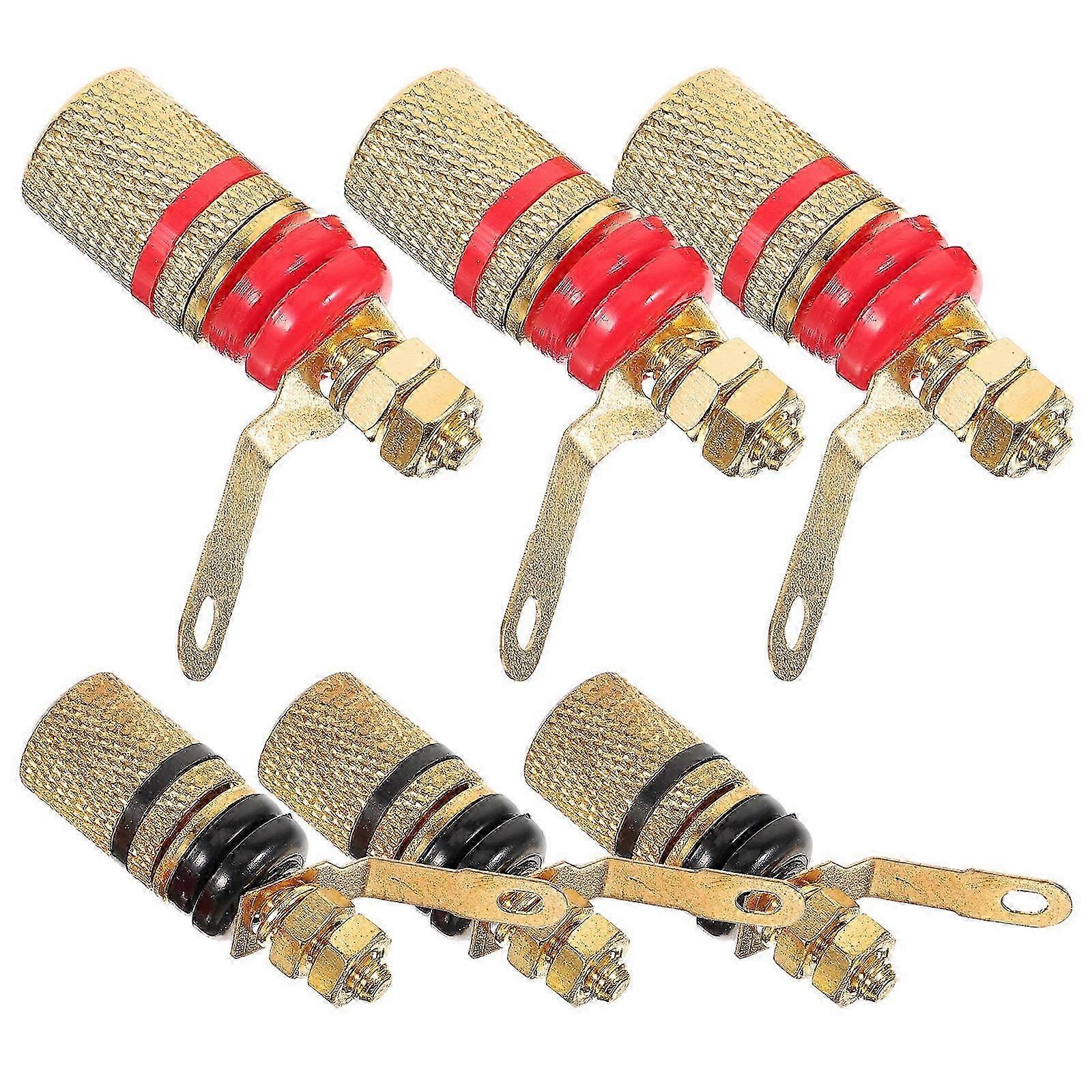 6pcs Speaker Binding Post Banana Jack Amplifier Loudspeaker Banana Jack Socket