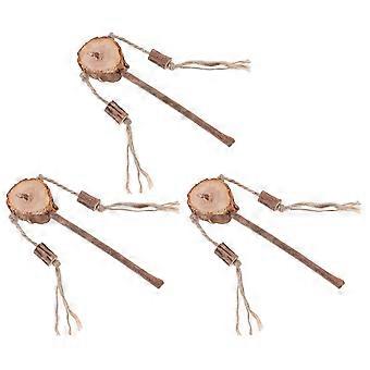 Assorterede farver kattedrillerlegetøj rattle-drum form katteflirtpinde 3 stk.