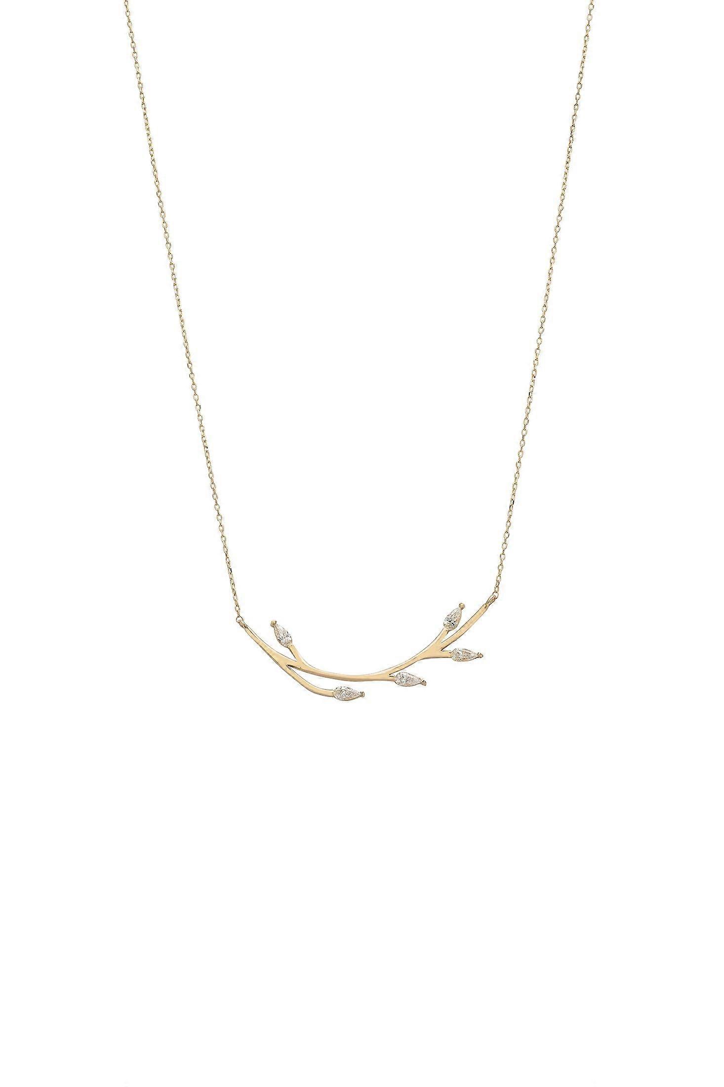 Latelita 14k Gold Blooming Branch Necklace for Women - 42cm Adjustable