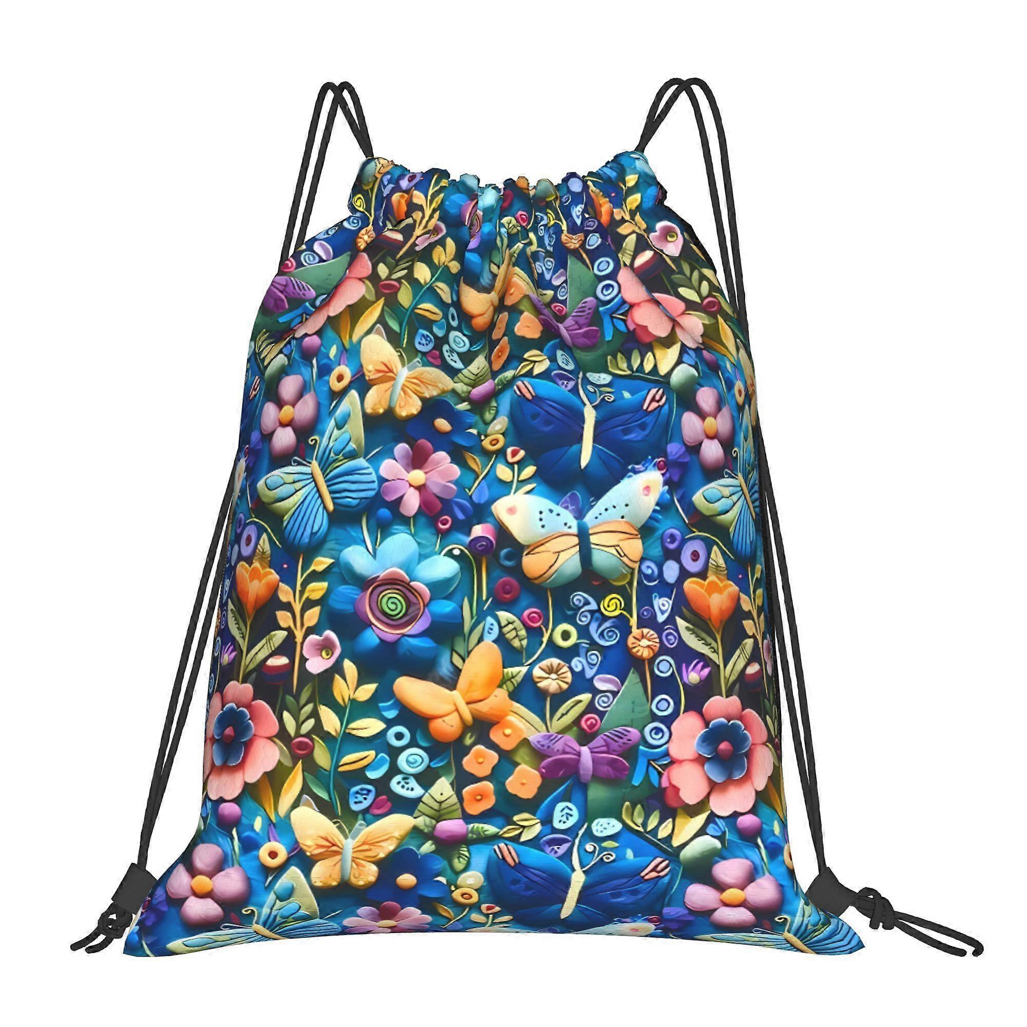 Floral Pattern Drawstring Bags-Gqazw