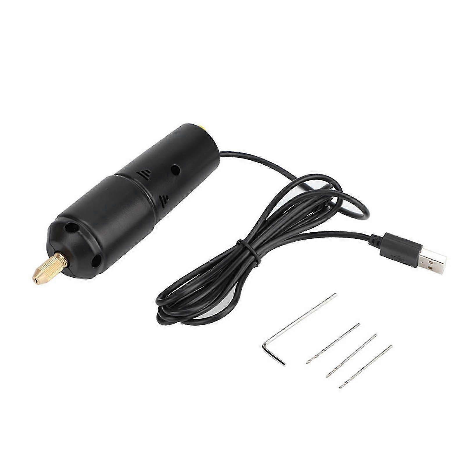 Mini Portable Electric Drill, USB Micro Drill with 3 Bits, DC 5V