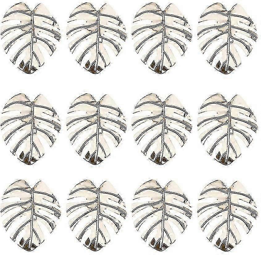 Turtle Leaf Serviette Rings,table Decor Napkin Holder(12pcs Rose Red)
