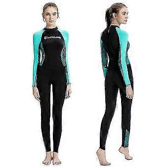 Women Full Body Wetsuit Surfing Snorkeling Diving Suit Long Sleeve Swimsuit-yujia 26-27