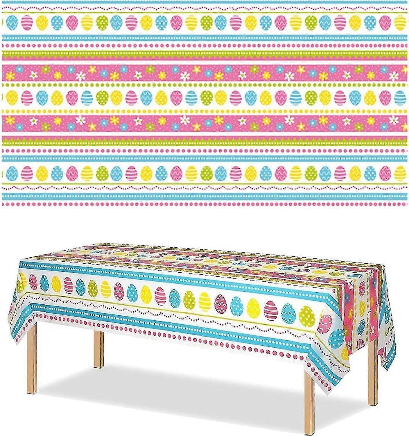 Easter Table Cloth, 1 Pieces Easter Table Clothes, Waterproof Reusable Easter Decorations(137 * 274 CM)
