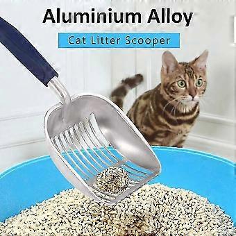 Metall kull spader aluminiumslegering katt søppel spade med langt håndtak lett å rengjøre for kjæledyr, rette striper