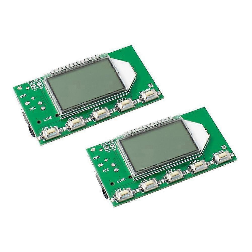 Digital FM mitter Module Stereo Wireless Microphone Board Frequency Modulation with LCD Display Line/USB/Mic Input