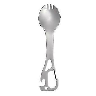 Kaesi Camping Spork Heat-resistant Anti-scalding Comfortable Grip Stainless Steel 5 in 1 Picnic Camping Spork Outdoor Supplies