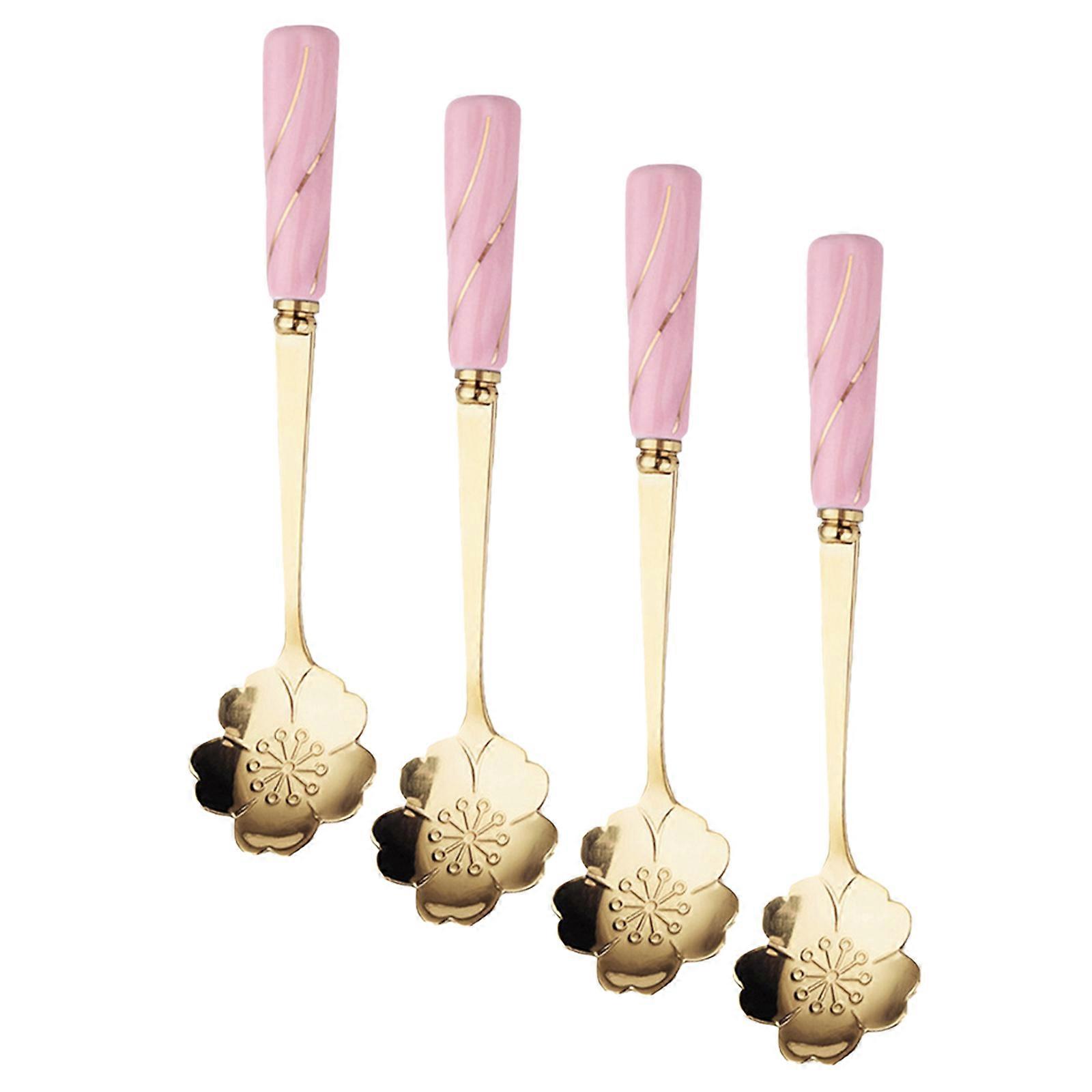 Multipurpose Ceramic Handle Coffee Spoon for Home Use 4Pcs Set