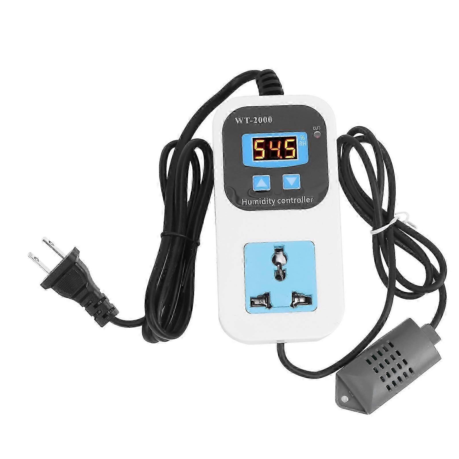 Digital Humidity Controller Humidify Dehumidification Switch Socket 0%~99%RH WT2000 110220V(US Plug )