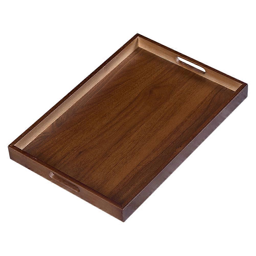 Serving Tray Coffee Wood with Handles for Restaurant Use Rectangular
