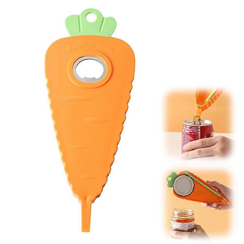 Carrot Bottle Opener - Multi-Function Non-Slip Tool for Jars, Caps and Bottles