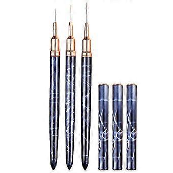Nail Art Liner Brushes Set for Professional Manicure 9Pcs Blue Design