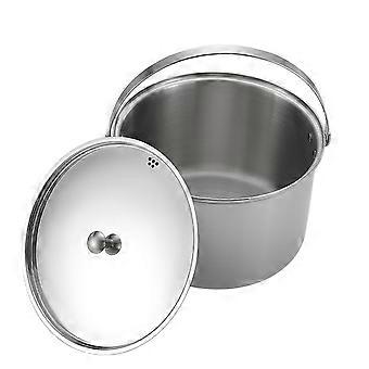 Camping Hiking Rice Cooker Folding Handle Soup Pot Outdoor Portable Picnic Cookware Stainless Steel Pot Multifunctional Travel Cooking Accessory