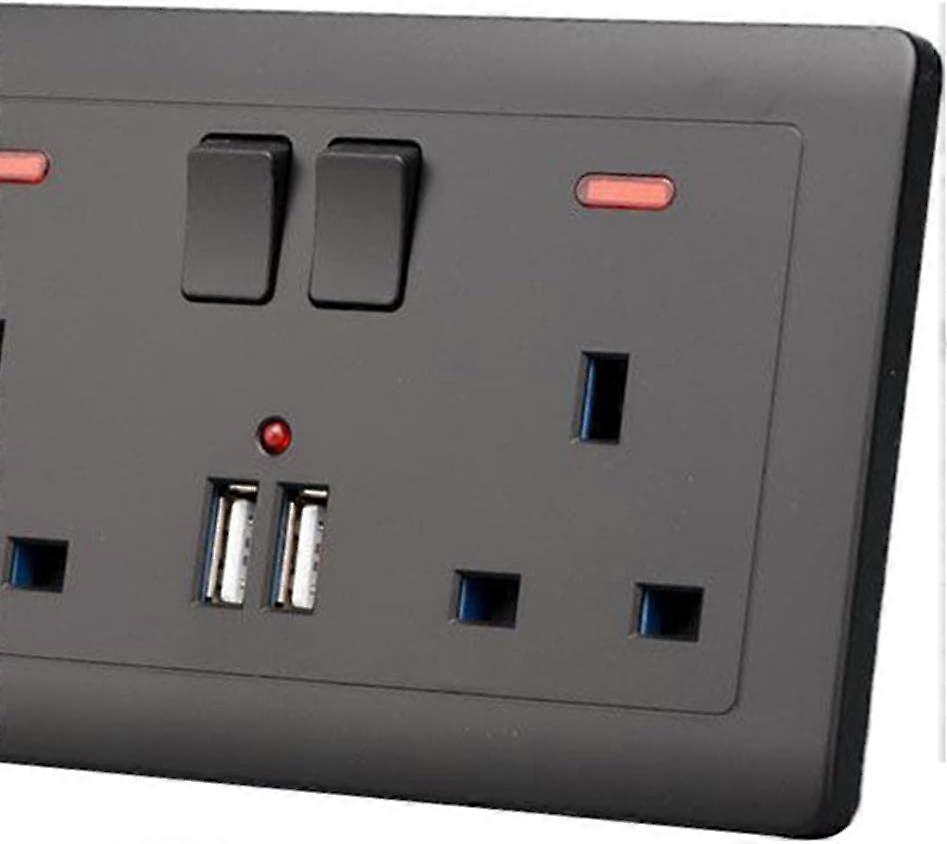 UK Plug Socket Charger Port Plate (1pc, black)