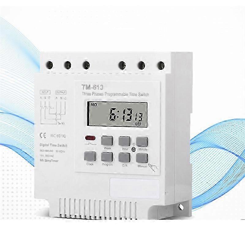 Interruptor Programável TIMER Trifásico 380V 415V com luz de fundo