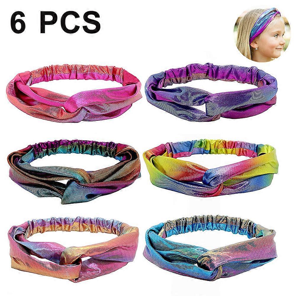 Rainbow Metallic Boho Headbands Non-Slip Easy-Clean Set