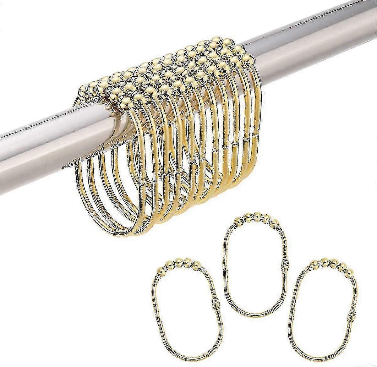 Wide 5-Roller Metal Shower Hooks