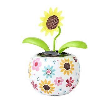 Solar Powered Dancing Flower with Swinging Butterfly, Battery Bobblehead Toy for Car Dashboard and Home Decor