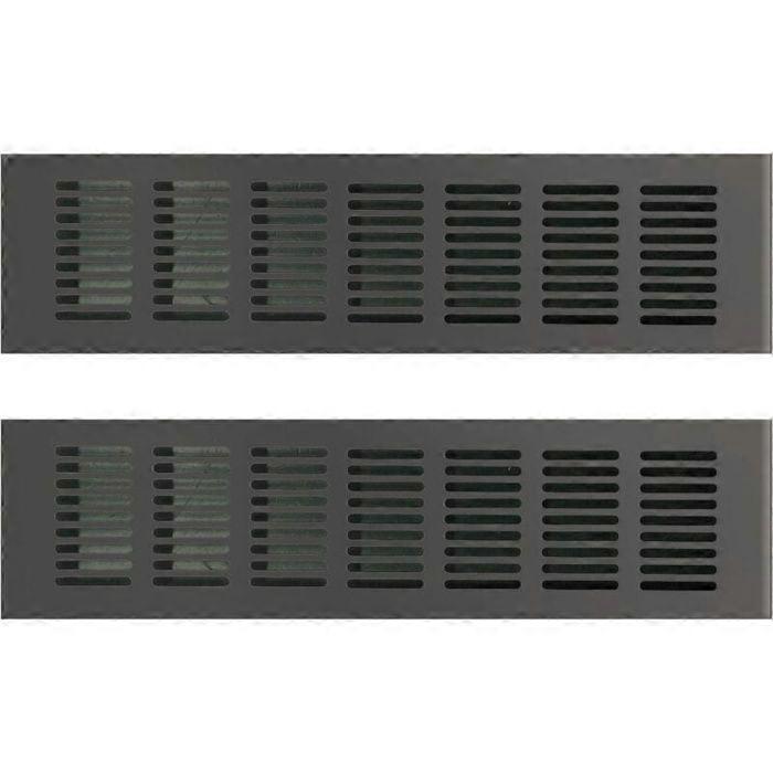 Rectangular ventilation grille 30 x 8 cm in black aluminum  2 pcs